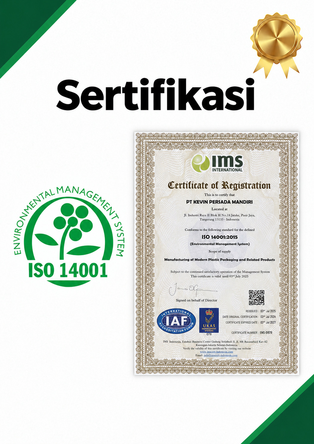 ISO Certificate 14001